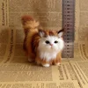 Cute Soft Stuffed Kitten Model Simulation Cat Plush Toys Fake Cat Realist Animals for Kids Girls Birthday Valentine's Day Gift 5