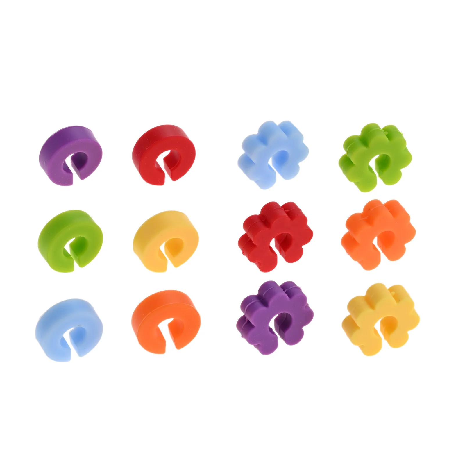 12Pcs Colorful Wine Glass Marker Silicone Drinking Glass Identification Tag Cup Label Home Kitchen Bar Party Wedding Table Decor