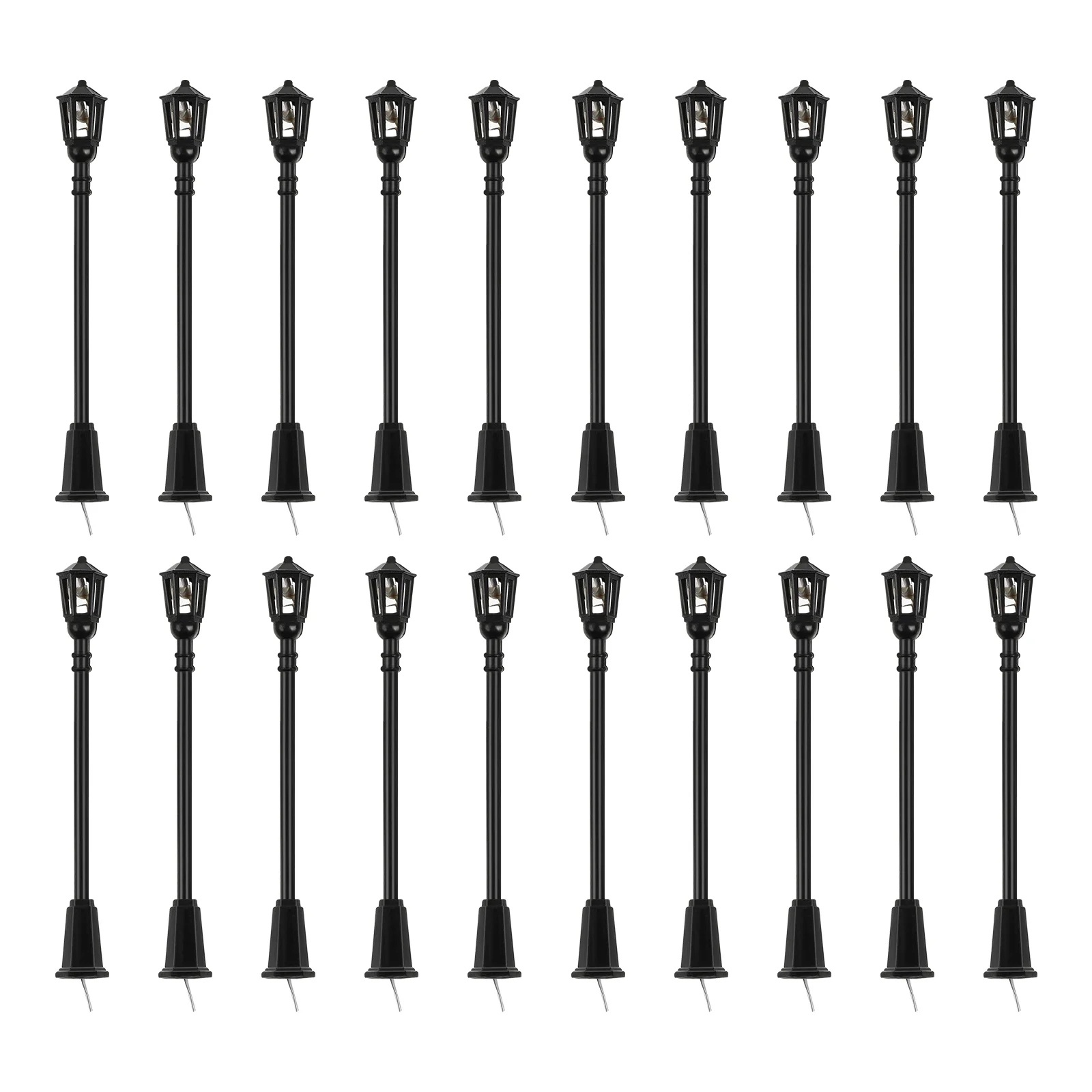 

20 Pcs Retro Decor Sand Table Light Post Landscape Lamp Model Decorate Mini Street
