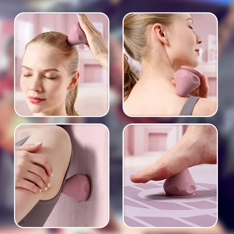 Fascia Massage Ball with Suction Cup Fascia Ball Adsorption Relaxation Massager Silicone Sole Back Massage-Ball