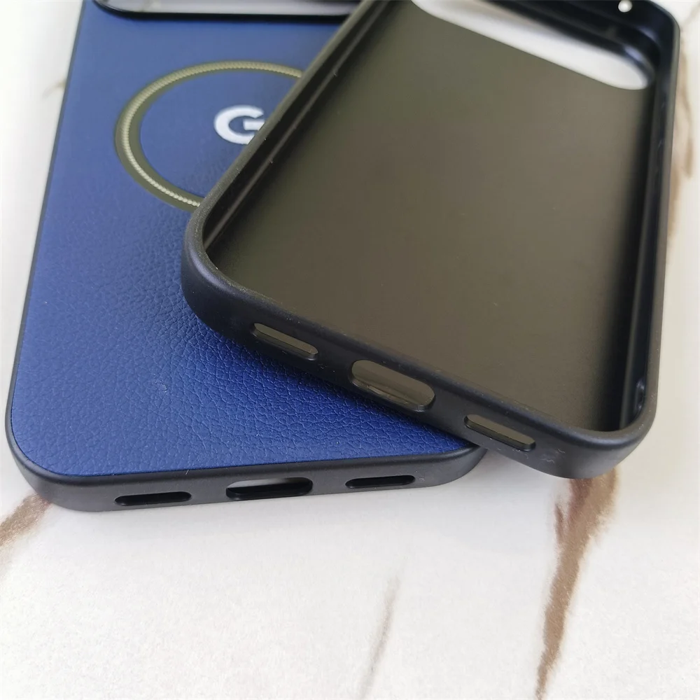 Premium Silicone Litchi Pattern Magnetic Shockproof Phone Case