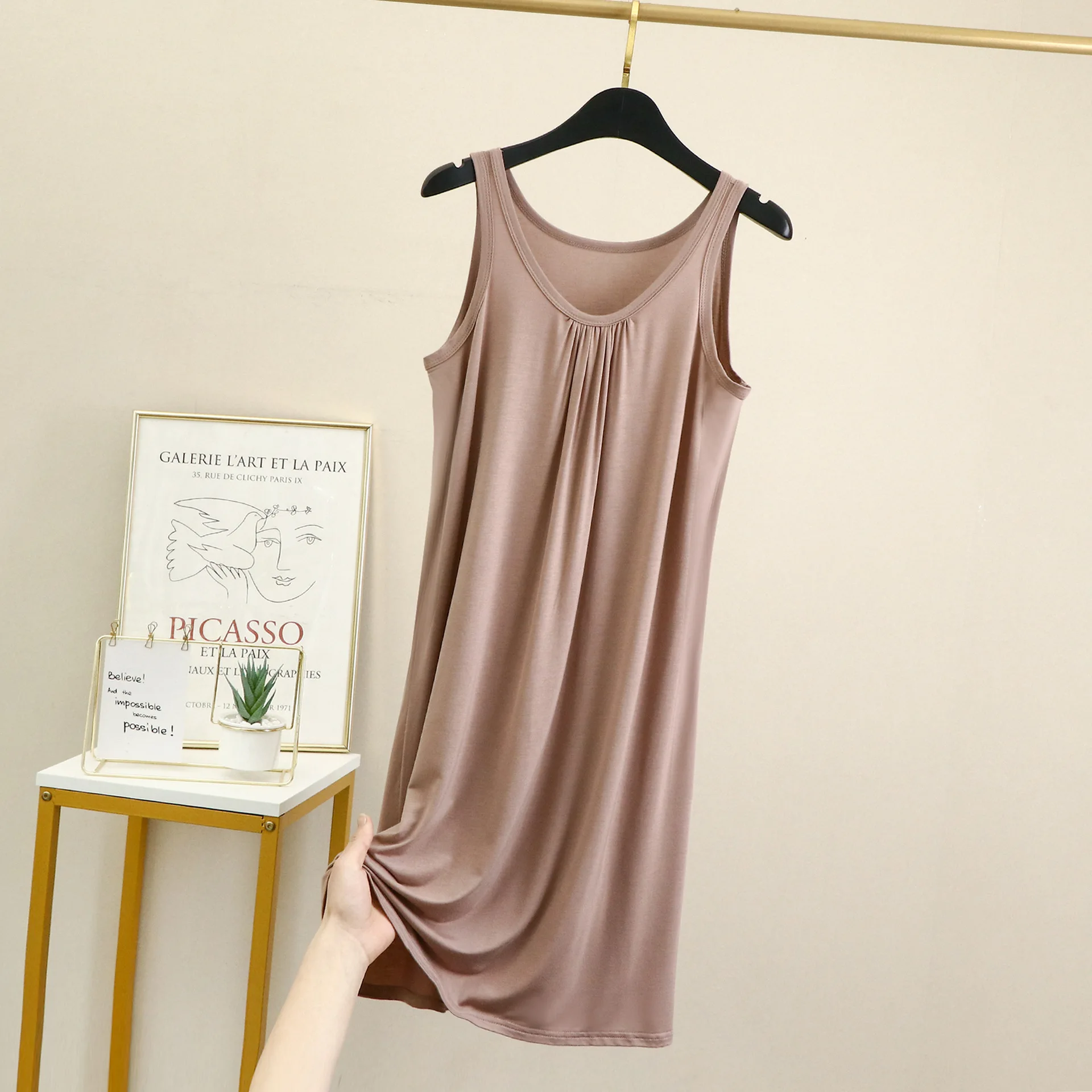 Plus Size Nightgowns Casual Women Sleepwear Sleeveless Vest Night Dress Nightie Summer Pajamas XL-6XL Modal Lingerie women nightgowns women nightdresses women pajamas sleeping dress women lingerie