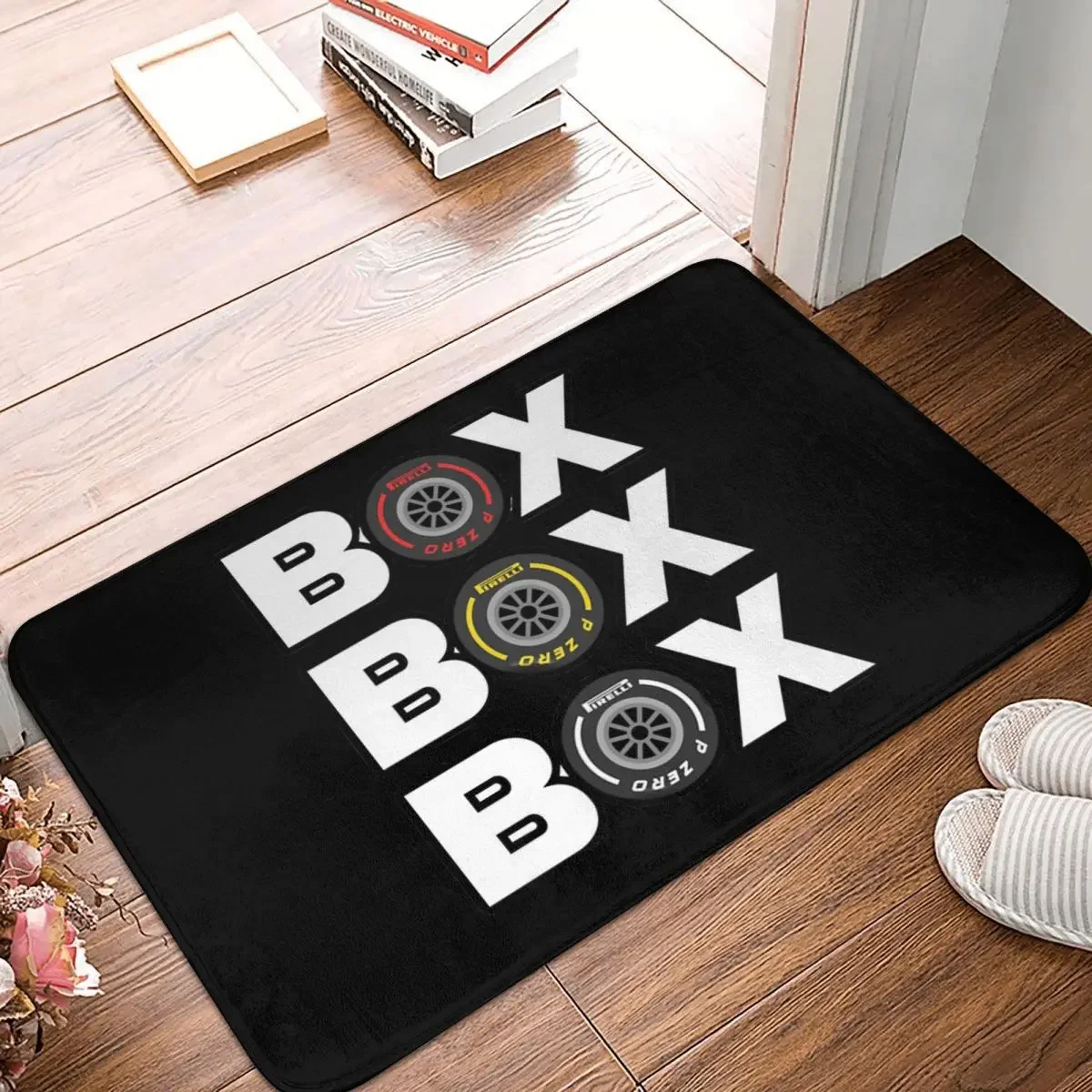 

F1 Car Racing Non-slip Doormat Bath Mat Box Box Box Radio Call To Pit Stop Balcony Carpet Entrance Door Rug Bedroom Decorative