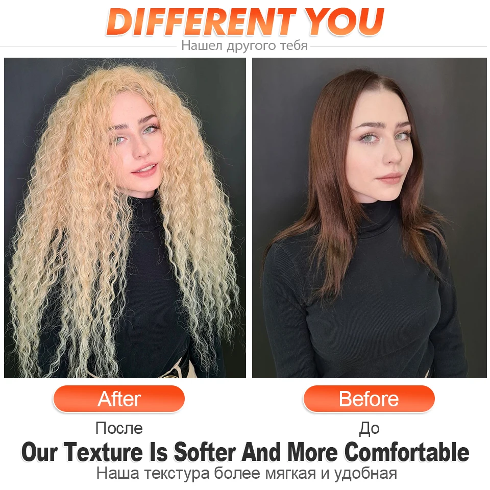 Ariel Curl włosy woda fala Twist szydełkowe włosy szydełkowe warkocze syntetyczne Ombre blond Afro loki głęboka fala zapleciony doczep do włosów