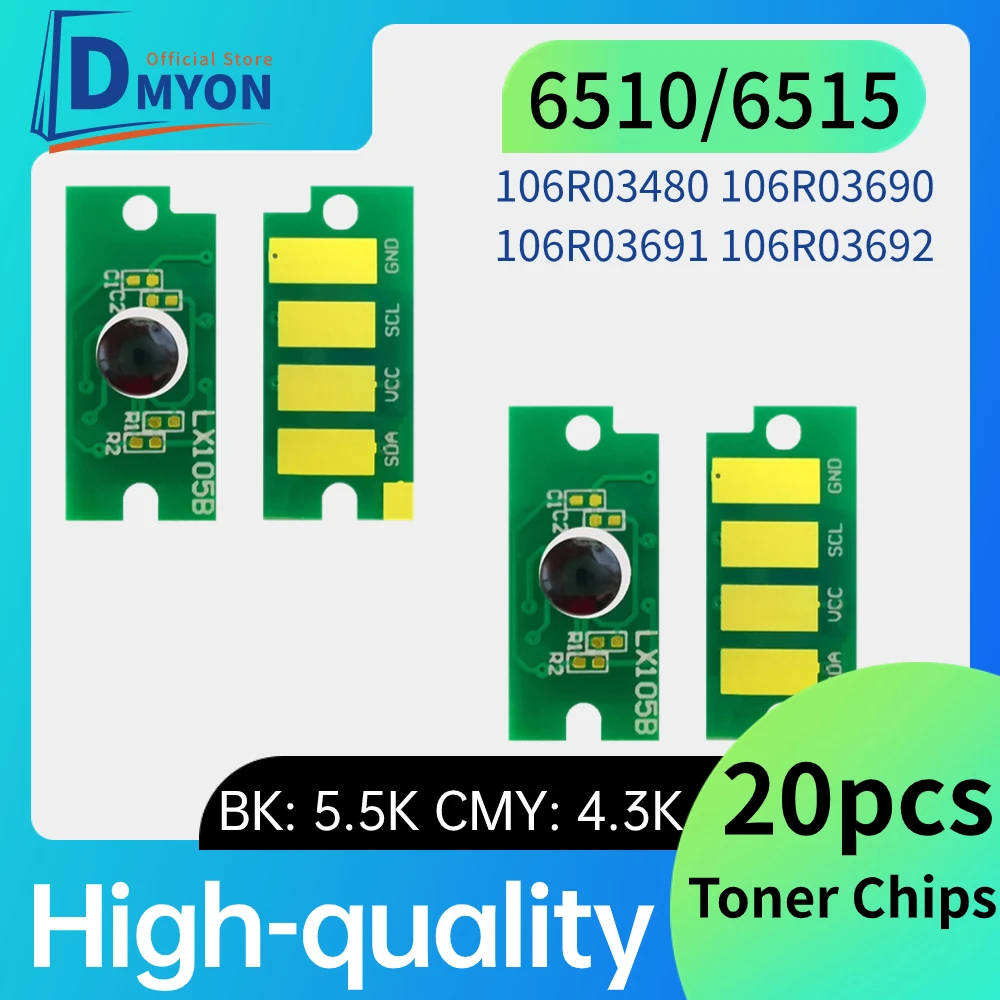 

Чип картриджа 106R03480 106R03690 106R03691 106R03692 для Xerox Phaser 6510 WorkCentre 6515, тонер с фабрики, 20 шт.