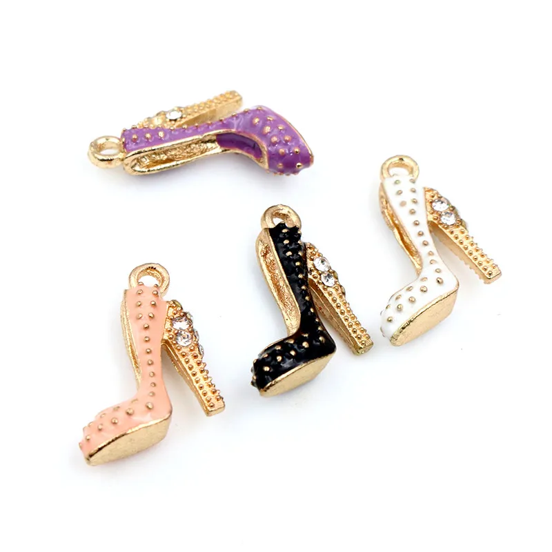 4pcs Öl Dripping Charms Anhänger 14x16mm High Heels Schuhe DIY Schmuck Machen Liefert für Keychain Halskette armband Erkenntnisse