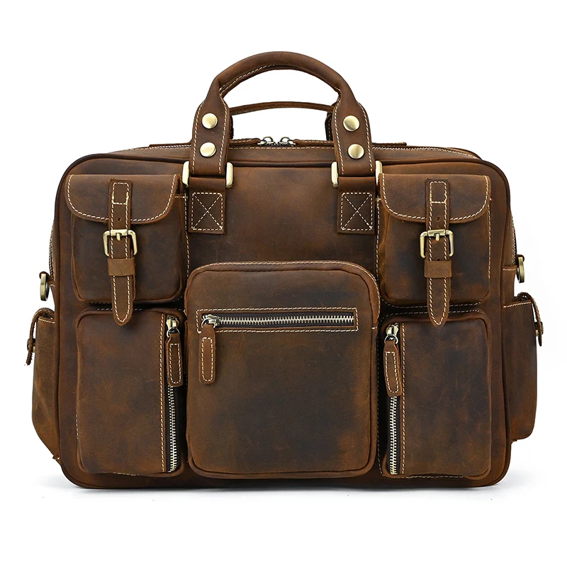 Distressed Large Leather Lenovo Mens Messenger Laptop Bag Briefcase
