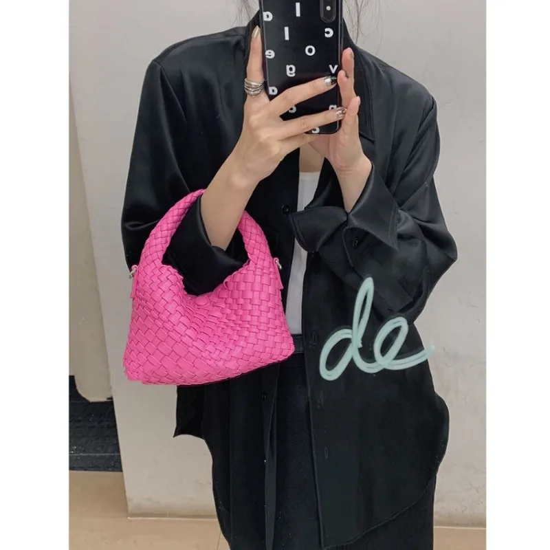 

Женские плетеные сумки, сумка-мессенджер из искусственной кожи, сумочка маленького размера макарон, летняя Праздничная женская сумка, дизайнерские сумки