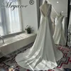 Mryarce 2025 Minimalism Wedding Dresses V Neck Stretch Mermaid Open Back Bridal Gowns With Detachable Train 1