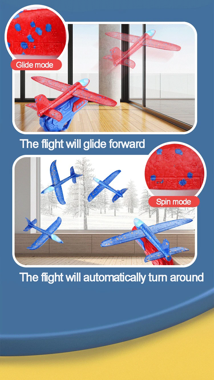 Children Foam Plane Launcher Toy Outdoor, Plane Gun