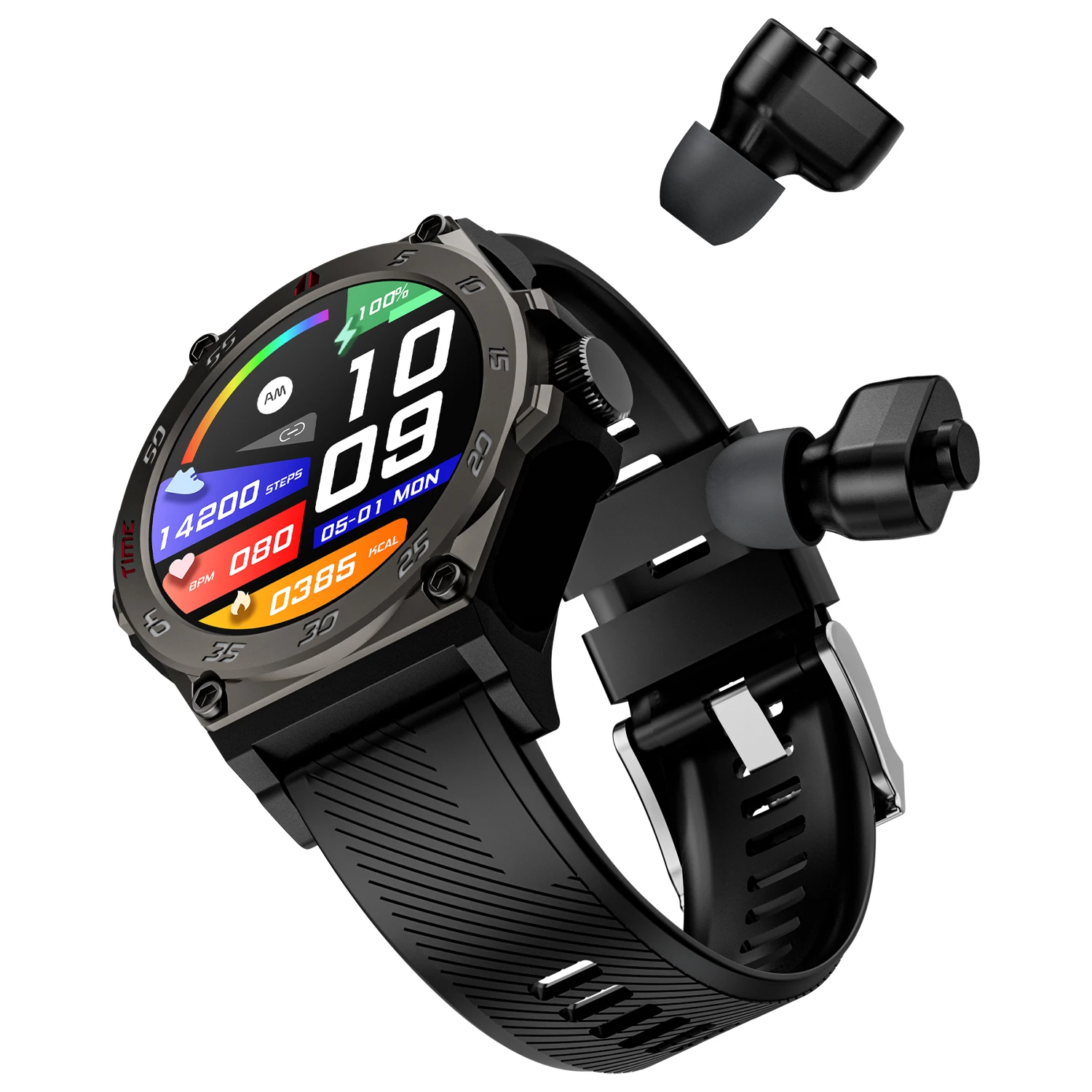 Smart Watch with Earbuds IPS HD Screen Smartwatch for Men