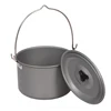 4L Outdoor Hanging Pot, Camping Picnic Large Soup Pot, Portable Cookware, Firewood Cooking Pot 5
