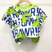 

Boys Cotton Short-sleeved T-shirt Summer Cartoon Short-sleeved Shirt Loose Round Neck Baby Top Boy Tees