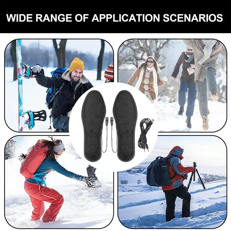 Electric Heating Insole Heated Shoe Inserts Heating Pad Electric Insole Cuttable Foot Warmers USB Heated Shoe Insoles