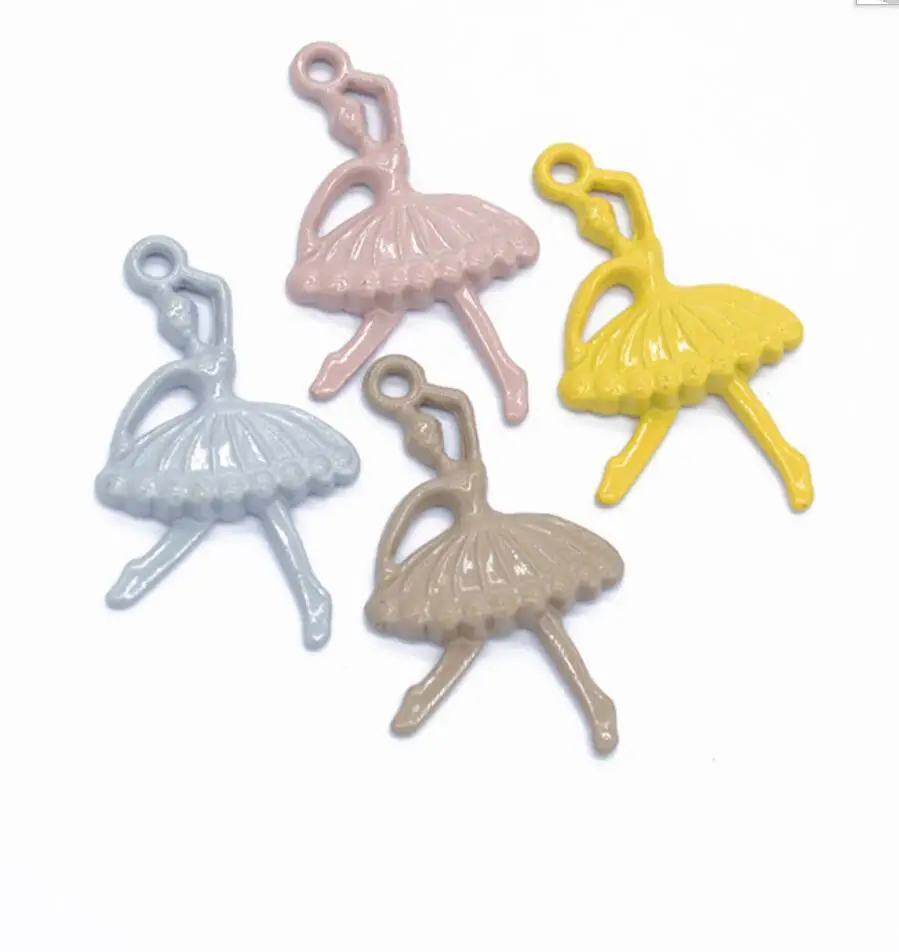 

50pcs Oil Charms Ballet Dancer Girl 36*21mm Antique Silver Color Pendants Making DIY Handmade Tibetan Finding Jewelry F0866