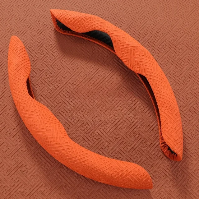 Embossed Napa leather steering wheel cover, anti-slip and sweat-absorbing handlebar cover, semi-covered protective cover 1
