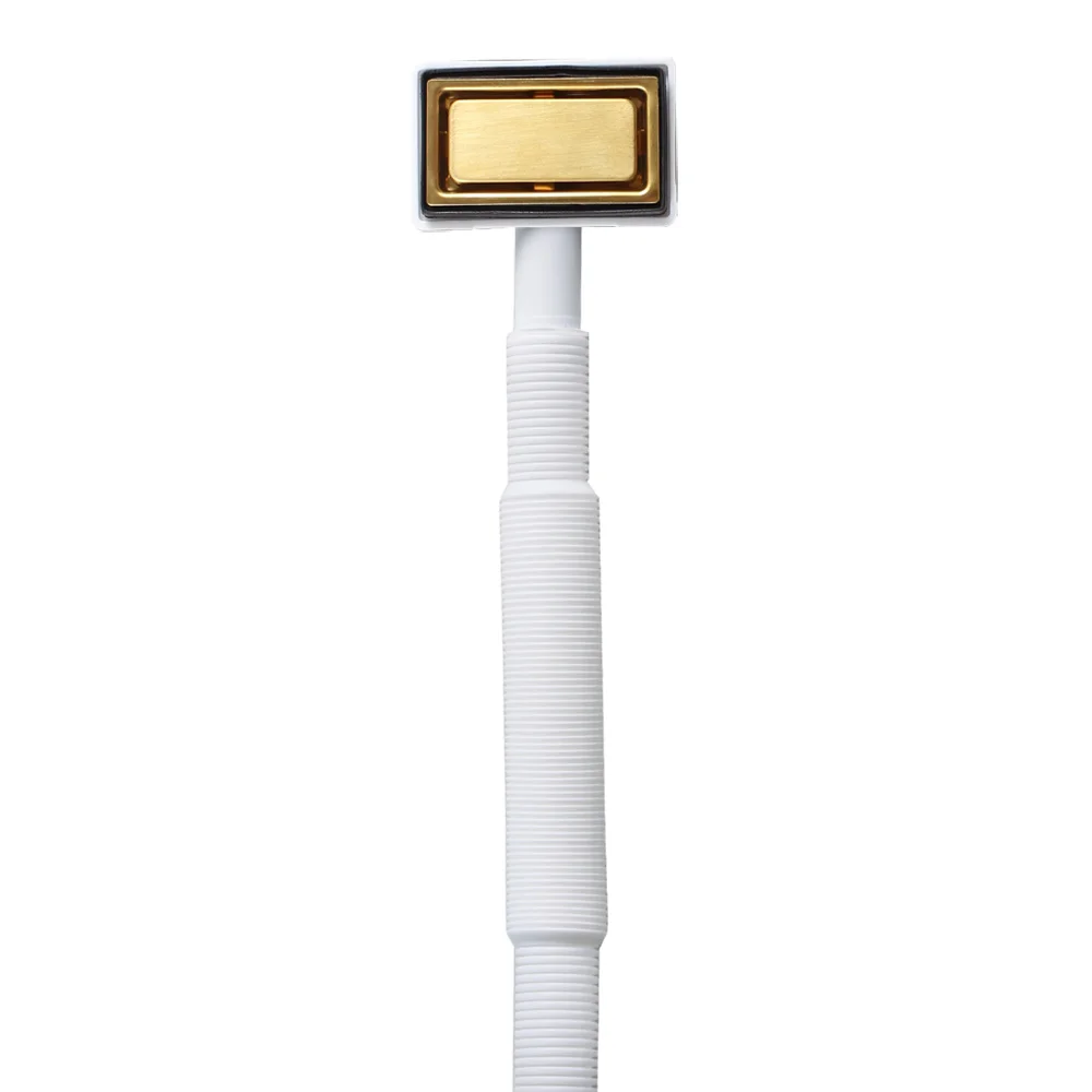 Talea Kitchen Sink Side Square Overflow Head With Drain Hose,Gold Stainless Steel Accessory QY012C057