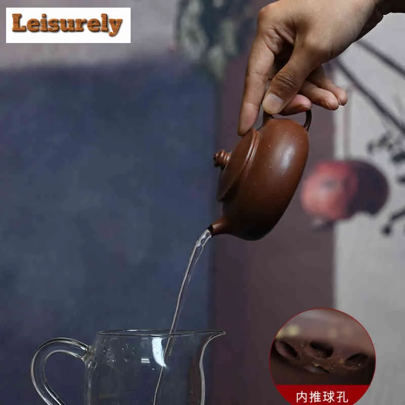 140ml Authentic Yixing Purple Clay Teapots Artists Handmade Han Jiang Pot Raw Ore Purple Mud Kettle Zisha Tea Set Cha Supplies