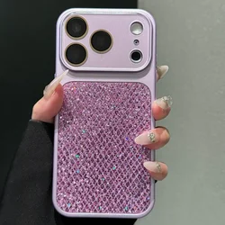 Luxury Diamond Jewelled Shockproof Glitter Acrylic Phone Case - iPhone 15 (Purple)