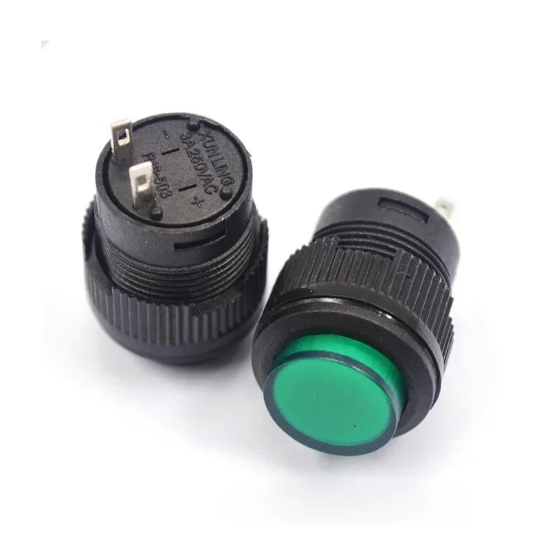 LED 푸시 단추 스위치 조그 리셋 자동 잠금 스위치 라운드, 조명 포함, 4 핀, 2 핀, 16mm, 3V R16-503AD R16-503BD, 5 개, 20 개, 100 개