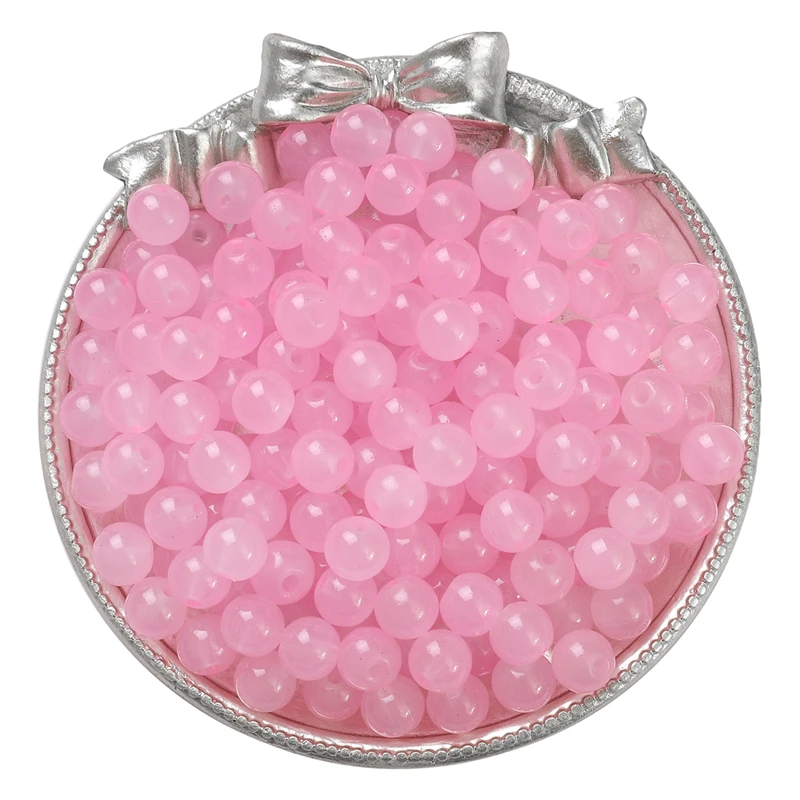 Glossy Jelly Imitation Jade Glass Round Beads – Assorted Sizes for Jewelry Making Supplies