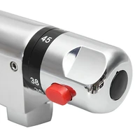 ห้องน้ํา Thermostatic ก๊อกน้ําทองเหลือง Chrome Mixer ค่า Dual Handle อุณหภูมิควบคุมอ่างอาบน้ําก๊อกน้ําติดผนัง 5