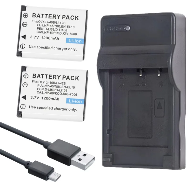 Battery or Charger For Nikon EN-EL10 Coolpix S60 S80 S200 S202