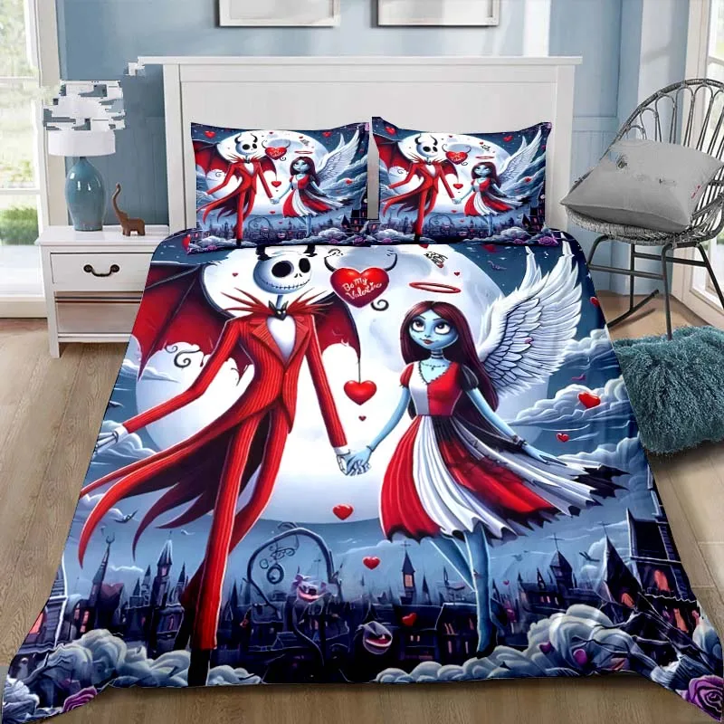 The Nightmare Before Christmas Bedding Set Jack Skellington Home Decoration Pillowcase Quilt Cover Gift To Family and Friend 3