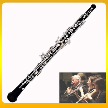 semiautomatic outfit oboe C key Composite wood with E Key,Silver plated keys and parts, cloth plush velvet lined Reed