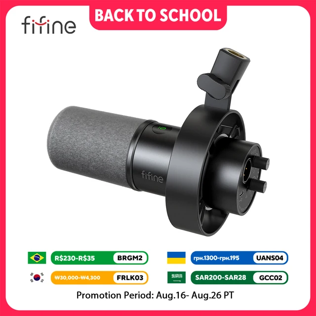 Micrófono FIFINE K688 USB y XLR con soporte antivibración