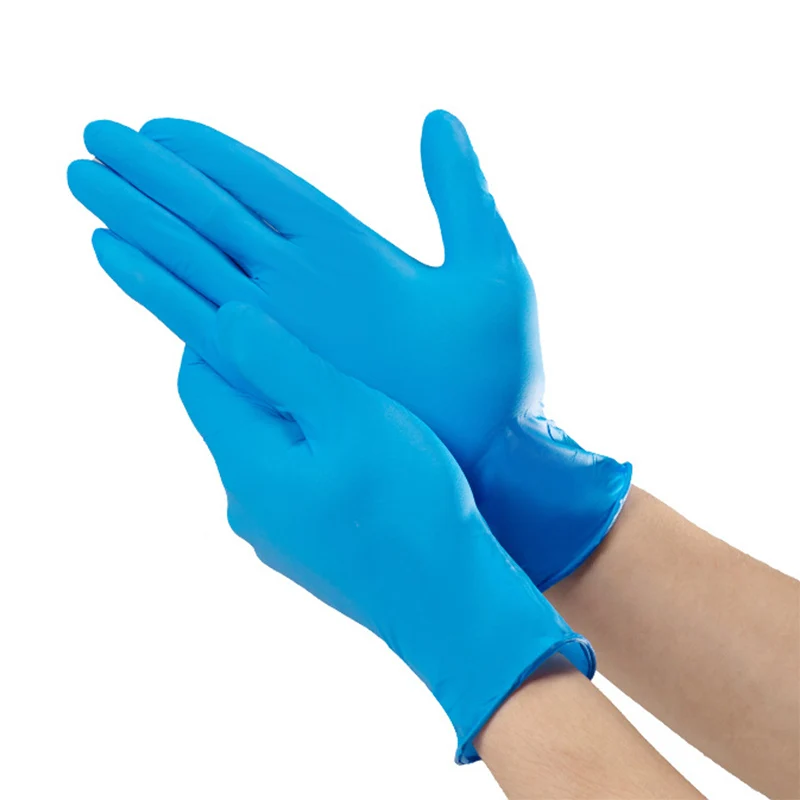 Powder Free Nitrile Disposable Gloves Blue Household Kitchen Clean Hand Protective Gloves Anti Slip Waterproof Cook Accessories
