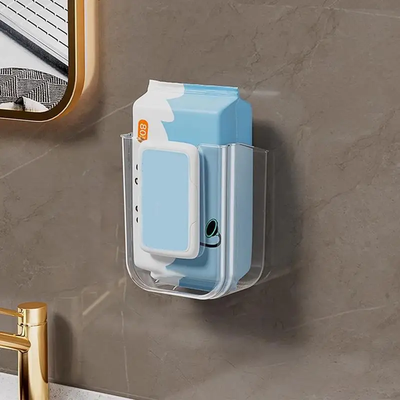 Bathroom Wall Mounted Wet Tissue Storage Box Self-adhesive Paper Towel Holder