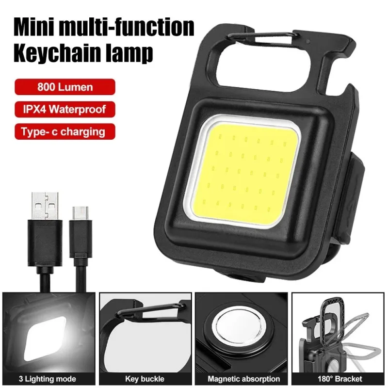

Portable Pocket Mini LED Keychains Light Multifunctional COB Work Light USB Rechargeable Camping light Outdoor Fishing Lanterna