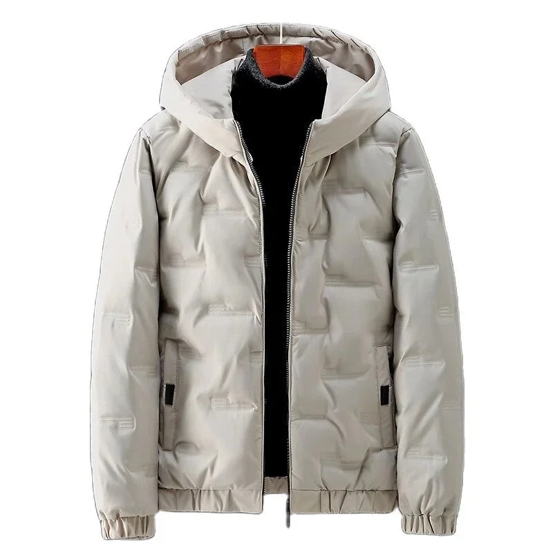 

2023 Winter New Men Down Jacket Hooded Coat Male Waterproof Streewear Men's Warm Clothing Solid Color White Duck Down Jacket