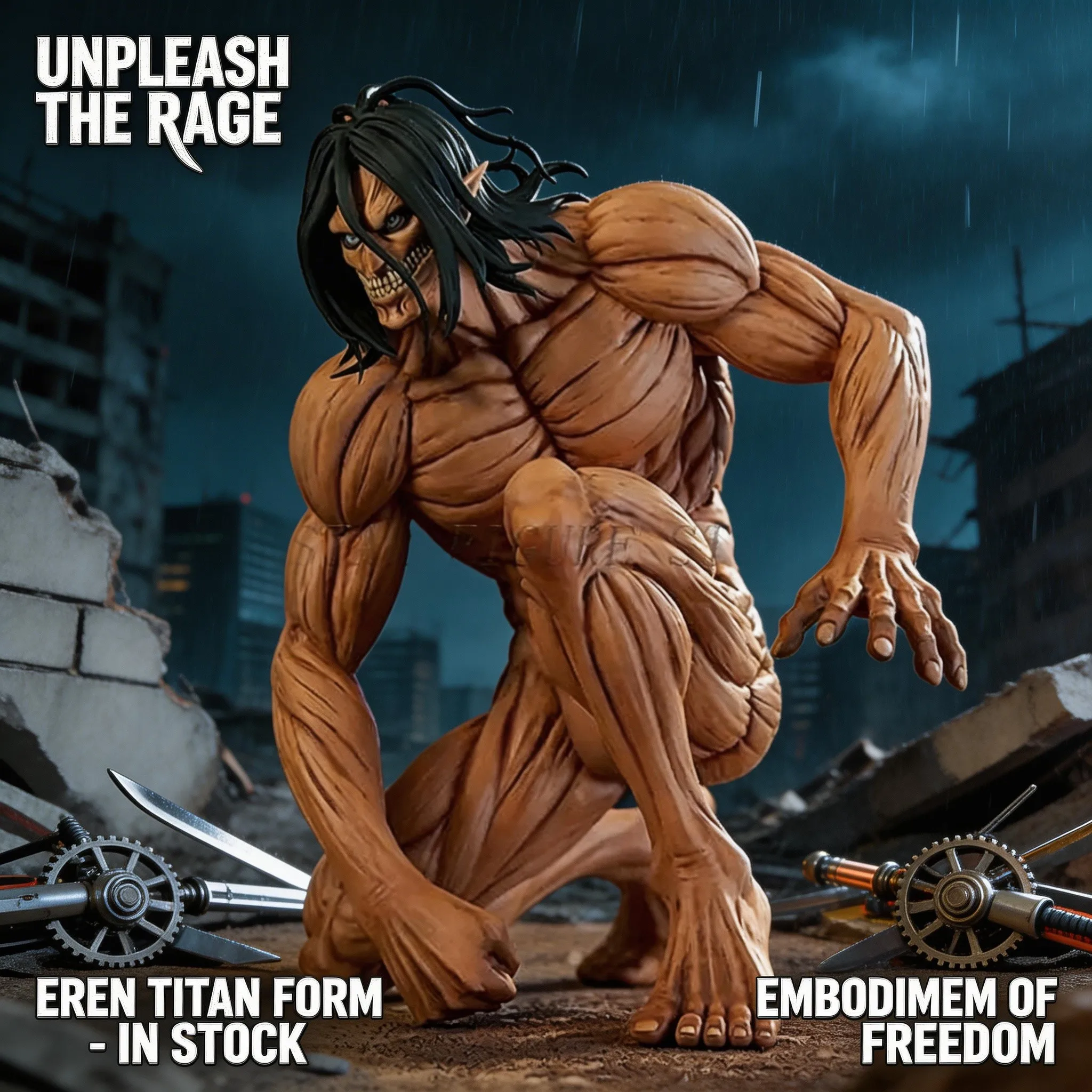 Eren & Levi Attack on Titan Action Figures - Founding Titan Collection, 15cm Decorative Figurines
