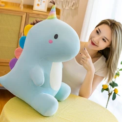 Dinosaurio de peluche de dibujos animados para niños, juguete de felpa suave y creativo, almohada, Kawaii