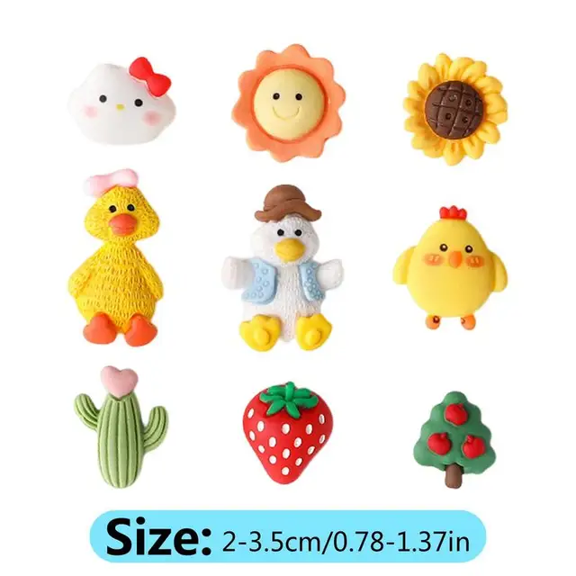 Rajzfilm Mágnesek Hűtőszekrényhez 9Pcs Gyanta Hűtőmágnesek Kreatív 3D Aranyos Alakú Hűtőszekrény -Matricák - Image 6