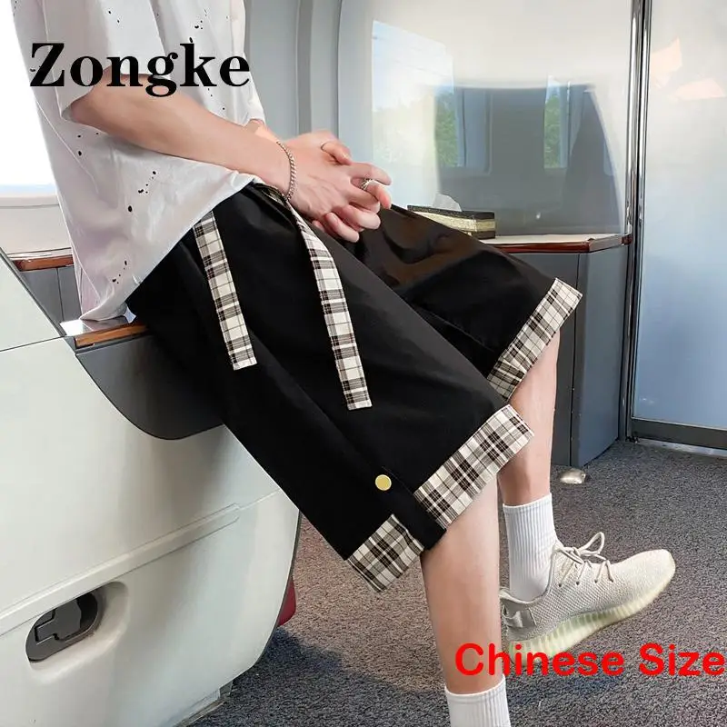 

Patchwork Knee Length Shorts for Men Clothings Male Clothes Korean Streetwear Sportswear Mens Clothing 5XL 2023 Summer