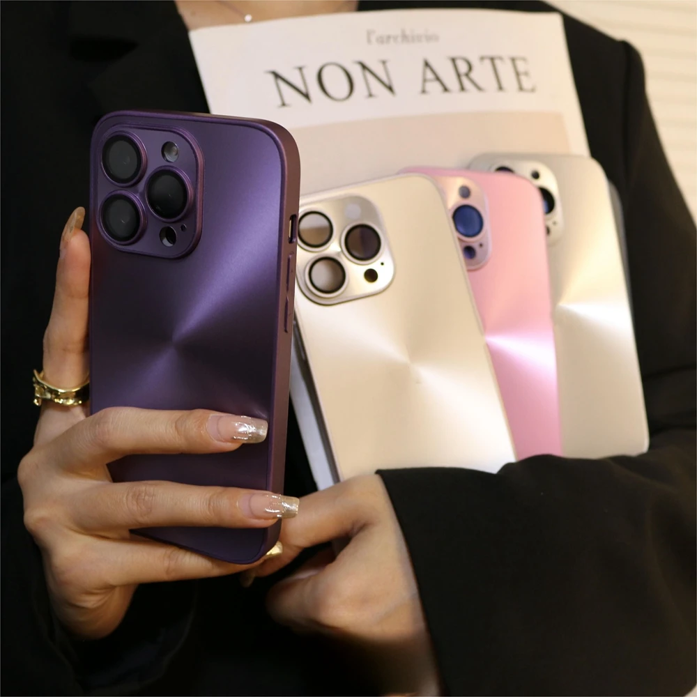 Holographic Laser Aurora Glitter Phone Case with Matte Hard Camera Protection
