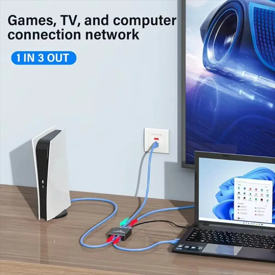 1000Mbps 이더넷 분배기 RJ45 네트워크 어댑터 케이블 익스텐더 LAN 1X2 1X3 1X4 PC 노트북 TV 라우터용 기가비트 이더넷 스위치