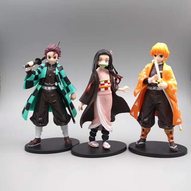 Z30 Anime 16CM Demon Slayer Kimetsu no Yaiba figure Kamado Tanjirou Action Figure Agatsuma Zenitsu Nezuko Warrior PVC Model Toy 2