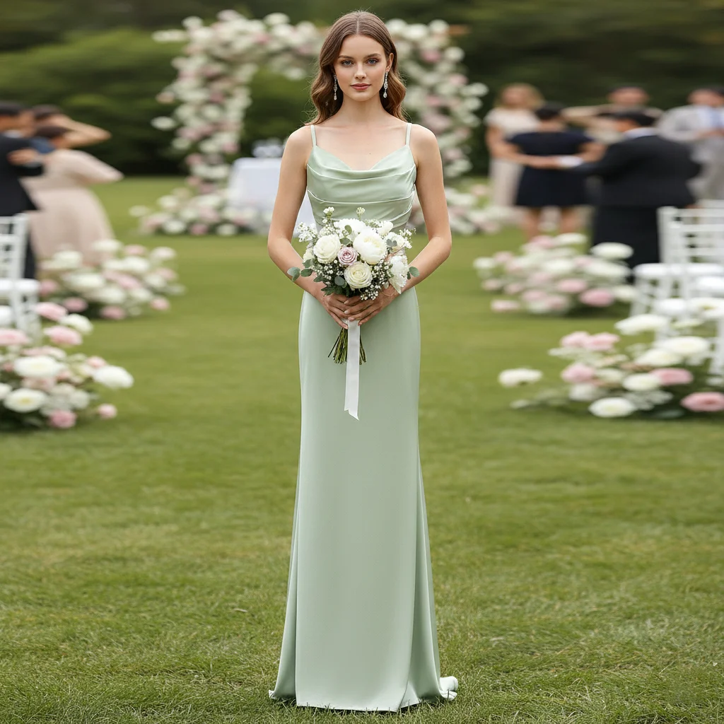 slim fit dress slacks Charmign Mermaid Sweetheart Sage Green Long Bridesmaid Dresses with Slit  AB24062706 – Anniebride main image 0