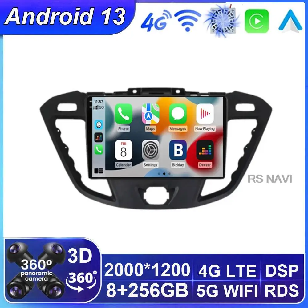 

Android 13 Carplay стерео для Ford Transit Tourneo Custom 2013-2021 автомобильное радио 2 Din мультимедийный плеер экран навигация головкой