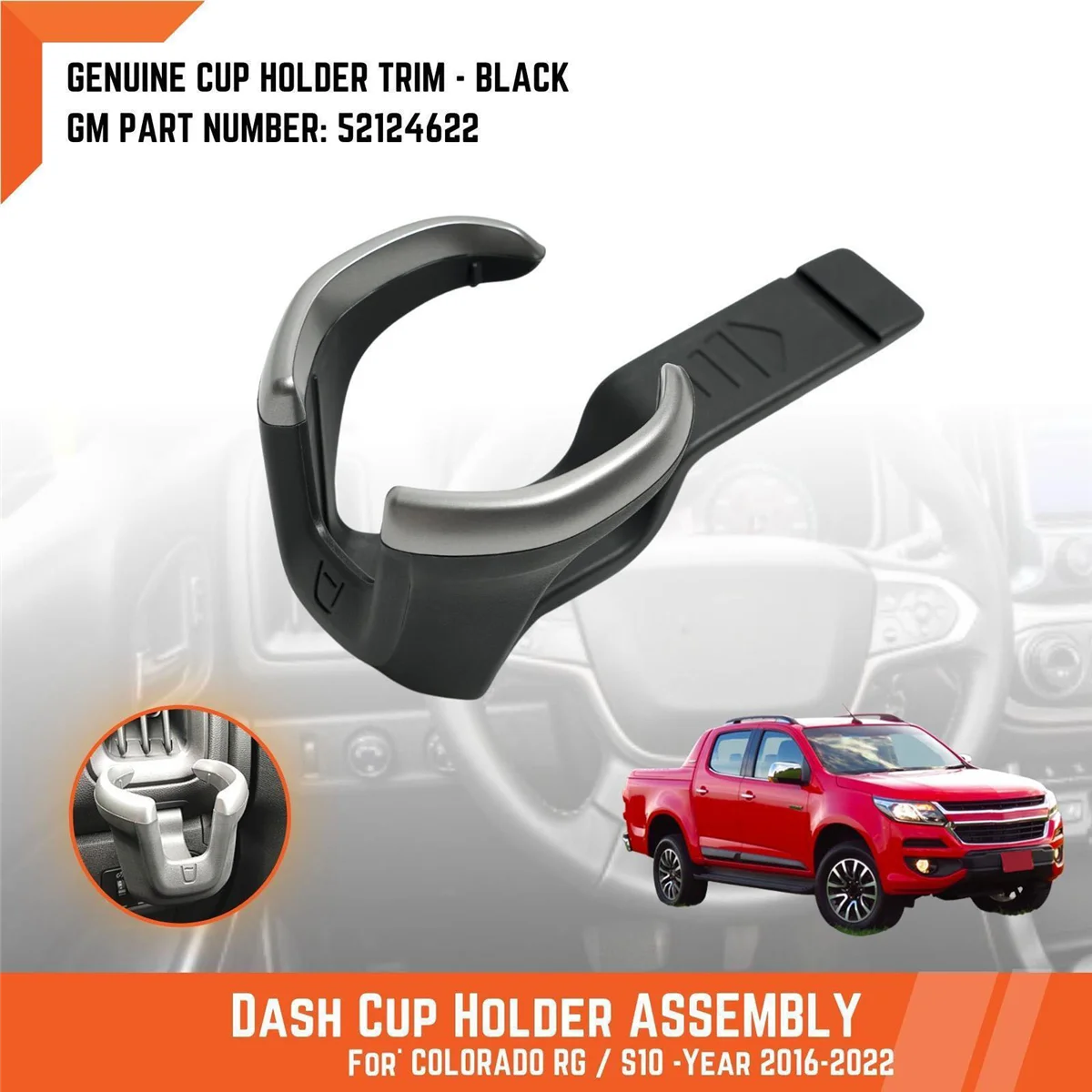 Car Dashboards Cup Holder Trim 52124622 for Chevrolet RG Colorado S10 Z71 LTZ LS LT 2017-2022 Under Air Vent Can Holder 3