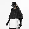 2024 Hip Hop Punk Techwear Short Jacket Hooded Cloak Men Women Multi Pockets Functional Pullover Jacket Street Casual Coat 5