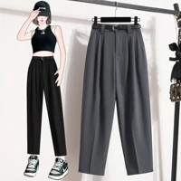 L-4XL Plus Size Pants For Women 2025 New Arrivals High Waist Straight Suit Pants Women Korean Style Casual Trousers Female - Image 3