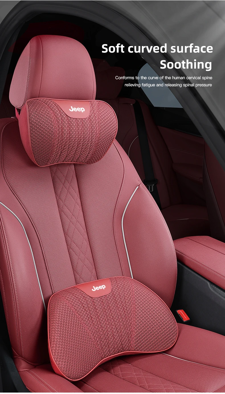 Autositz-Nackenkissen, Kopfstütze, Lendenwirbelstütze, Kissen für Jeep Wrangler, Cherokee, Compass, Wagoneer, Gladiator, Avenger, Patriot – Detail 8