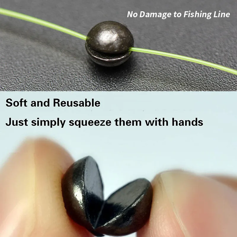 Lead Split Shot Fishing Weights Sinkers Removable Round Fishing