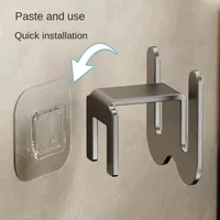 Non Perforated Simple Shoe Storage Rack Bathroom Door with Drainage on The Back Wall Bathroom Slipper Rack Wall Mounted Hook 5