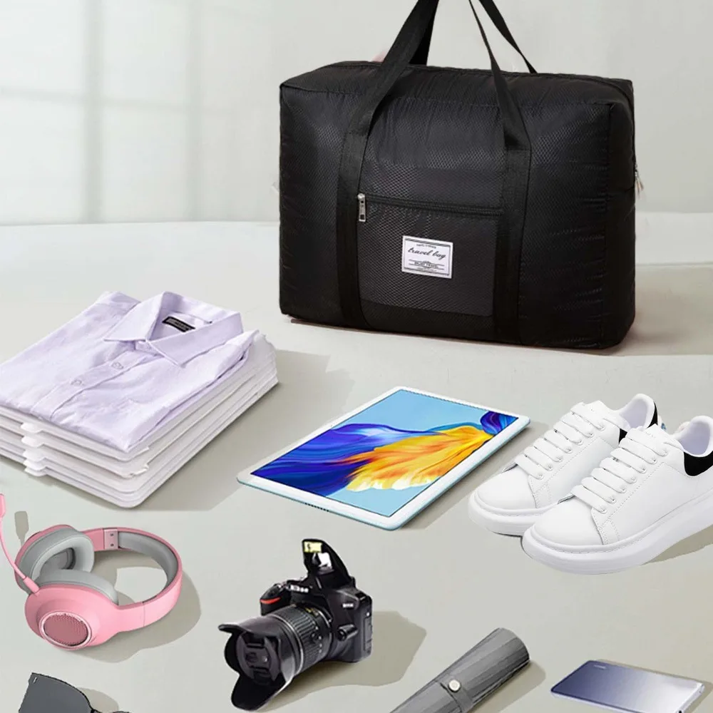 Foldable Travel Duffel Bags Oxford Cloth Large Capacity Tote Bag Gym Bags Expandable Shoulder Bags Gym Yoga Storage Bags 6